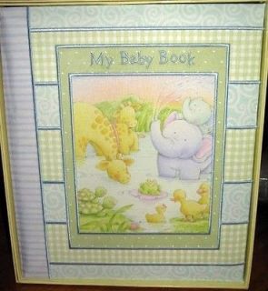   Cathy Heck~ADORABLE ANIMAL~5 Year FABRIC Baby Album/Book BOY or GIRL