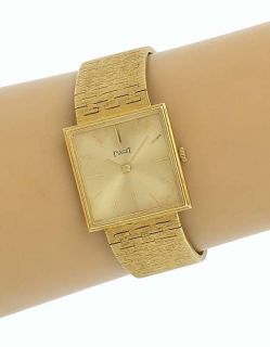 piaget solid 18k gold men s square dial wrist watch