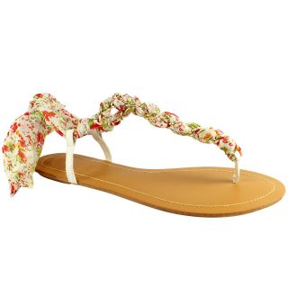 womens floral tie up flat summer flip flop sandals 3