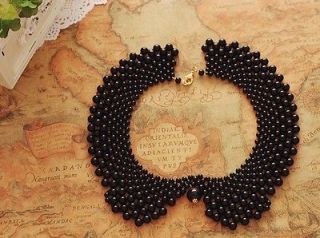 Estate South Sea Black Pearls Necklace 14k Gold Clasp 17