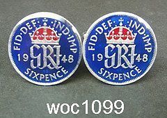 1942 1948 british coin cufflinks 6 pence 1942 1943 1944