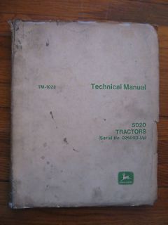 John Deere 5020 Tractor Technical manual serial no. 25,000 up