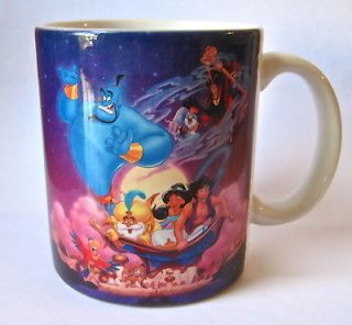 Disney Vintage ALADDIN Movie MUG Collectible Ceramic Purple COFFEE CUP 