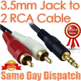 5mm Stereo Audio Jack to 2x Twin M RCA Cable 1M 1.5M 2M 3M 5M 7M 10M 