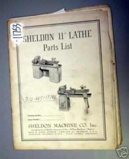 sheldon parts list for 11 lathe  50