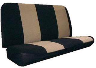 TAN BLACK VELOUR CLOTH MATERIAL REAR BENCH SM TRUCK NEW SEAT COVERS