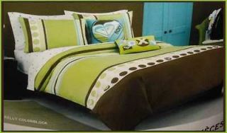 Roxy Kelly Colorblock 7 Piece Comforter Sham & Sheet Set Twin /Twin XL 