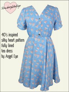 40s inspired fully lined silky tea dress new size s m l