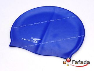 Soft Silicone Swimming Cap Adults Blue Dome Swim Cap Hat Protect 