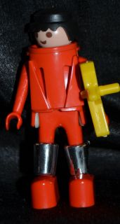 Vintage 1980 Playmobil Space Man Astronaut Adventure Toy Figure Red 