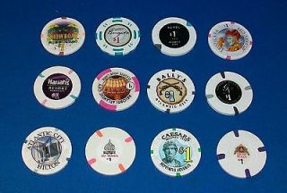   Atlantic City NJ Casino $1 Poker Chips, AC Trump Plaza, Harrahs MORE