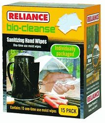 reliance bio cleanse indiv pkg d sanitizing hand wipes time