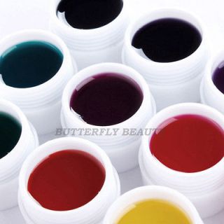 Nail Art 12 Colour Pure Solid Glaze UV Gel Builder For UV Lamp Topcoat 