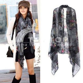 hot begonia color neck scarf shawl flowerk style long cotton