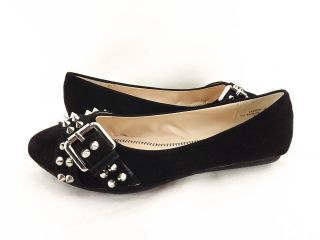 Womens Shoes BAMBOO JAYDEN 01 BELTED & STUDDED POINTY TOE BALLET 