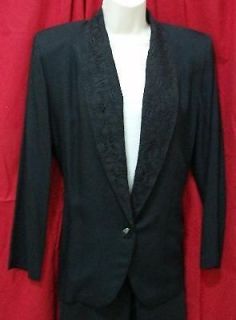 casablanca womens jacket career black sz 8 made in usa