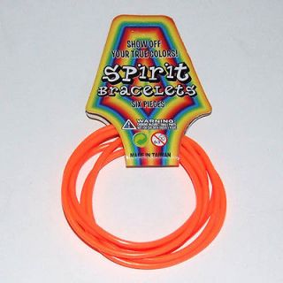 new 80s goth industrial gummy orange rubber bracelets returns not