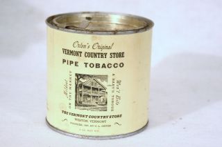VINTAGE ORTONS ORIGINAL VERMONT COUNTRY STORE PIPE TOBACCO TIN   8oz