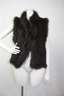   Fare Brown Rex Fox Real Fur Vest Gilet Coat Jacket   Very Rachel Zoe