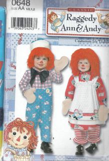 toddler 1 2 1 2 raggedy ann andy costumes pattern