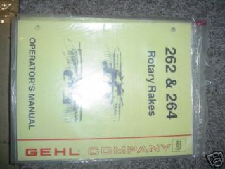 gehl 262 264 rotary hay rake operators owners manual  10 99 