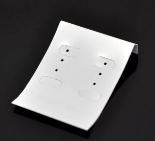 50 White Ear Hooks Earring Plastic Display Cards 5.6x4cm(2 1/4​x1 5 