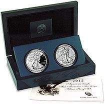 2012 American Eagle San Francisco Two Coin Silver Proof Set EG1 Great 