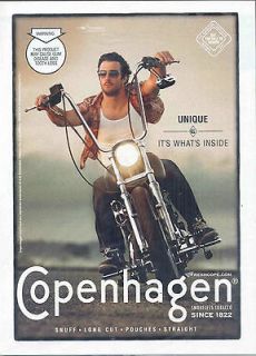 Unique, Motorcycle, Copenhagen Snuff, 2007 Magazine Print Ad, Free 