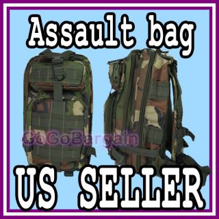  Survival molle SWAT 3 Day Army Assault Gear Backpack Bag Camo Woodland