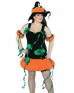 pumpkin witch plus size adult costume with free pouch one