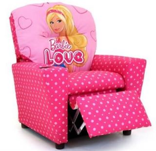 Kidz World ~ Childrens Recliner ~ BARBIE ~ ages 3 7 ~ MADE IN USA