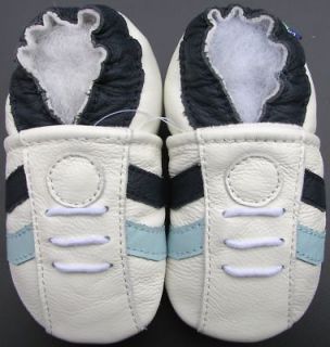shoeszoo carozoo sports white blue 6 12m C1 soft sole leather baby 