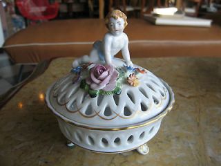   Semi Antique Von Schierholz German Porcelain Candy / Potpourri Dish
