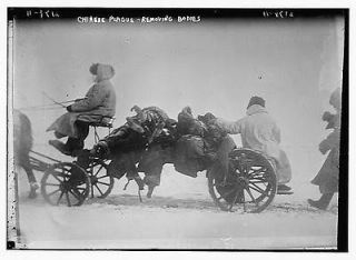 Chinese plague,removing bodies,dead bodies,death,snow,horse drawn cart 
