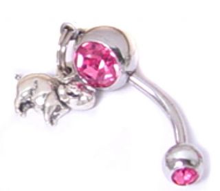 925 silver tiny pig belly navel button ring time left