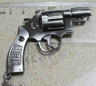 Special keyring Gun revolver pistol black Key Chains keyfobs 10cm