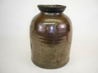 vtg antique salt lead glazed pottery jug pot urn jar