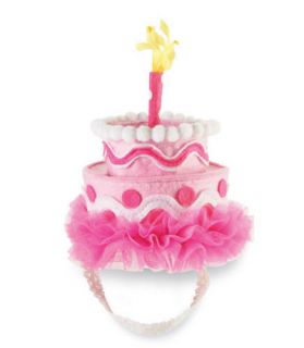 Mud Pie Pink Felt First Birthday Cake Headband Size 5.5x5.5 NWT