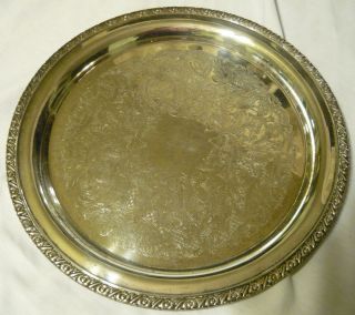 Beautiful Vintage ONEIDA 12 Round Butler Party Serving Tray EXC FREE 