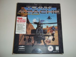 team apache helicopter combat pc 1998 big box euc from