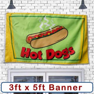 HOT DOG Banner Sign Flag Restaurant Business Commercial Stand Cart Big 