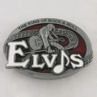 the king of rock roll elvis buckle genuine leather belt