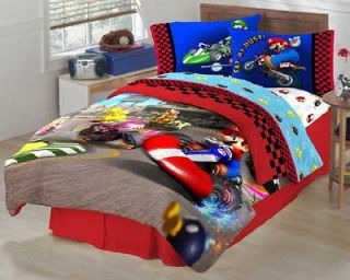 Super Mario Bed The Race Is On Twin Kids Room Fun Bedding Sheet Set