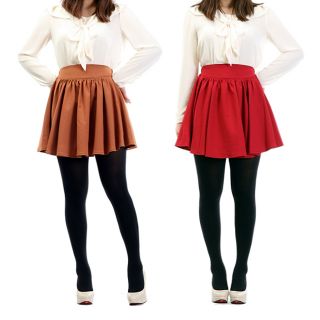   Warm Color High Waist Circular Swing Skater Flare Full Mini Skirt