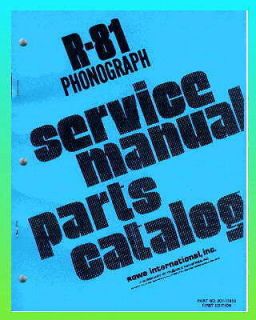 rowe r 81 jukebox service parts manual 
