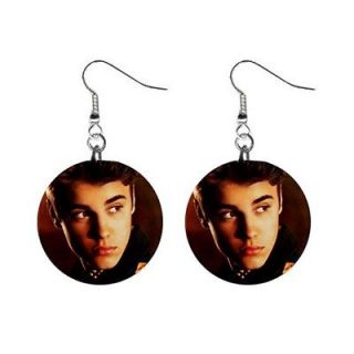 Justin Bieber Believe Collectible Picture 1 Inch Button Earrings