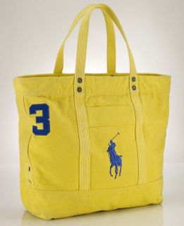 nwt polo ralph lauren big pony yellow large canvas travel tote zip top 