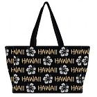 ROBIN RUTH HAWAII Medium Tote Bag ~ HIBISCUS BLACK GOLD SILVER 16x11 