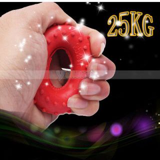 New Rubber Grip Hand Gripper Device Ring Grip Strength 25Kg Red
