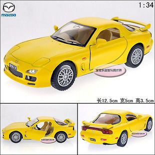   Mazda RX 7 1:34 Alloy Diecast Model Car Toy collection Yellow B1854
